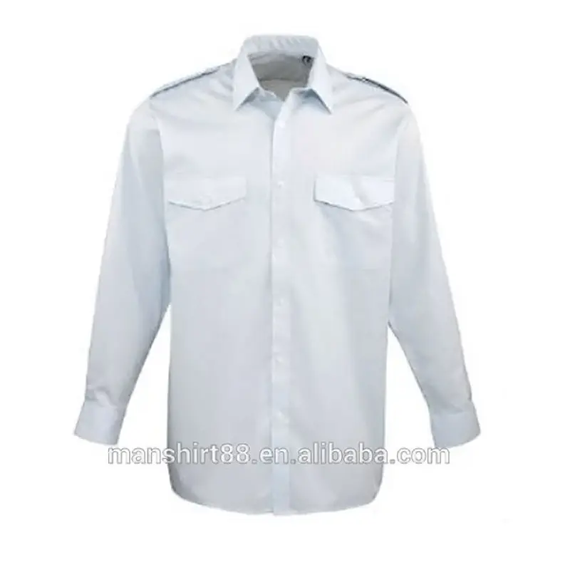 Chemise de pilote à manches longues pour hommes, uniforme de travail, solide, 1 pièce