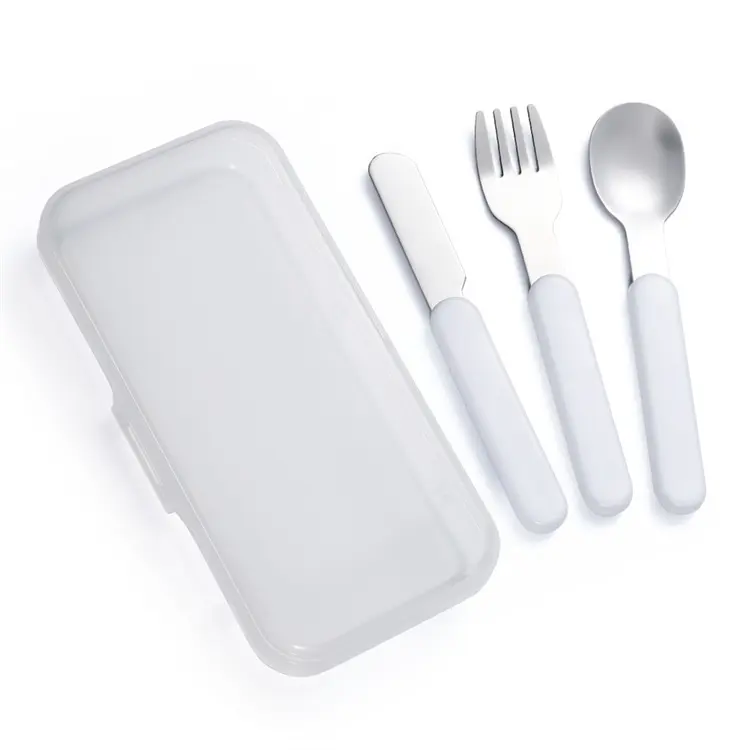 Ensemble couteau fourchette cuillère blanc imprimé logo sublimation thermique vaisselle enfant
