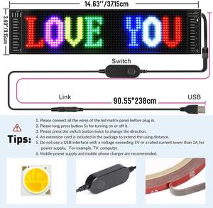 Pantalla LED Flexible Bluetooth Control de aplicación inteligente Desplazamiento Patrón de texto Animación RGB Panel de matriz LED Pantalla Led Flexible - Product Image 6