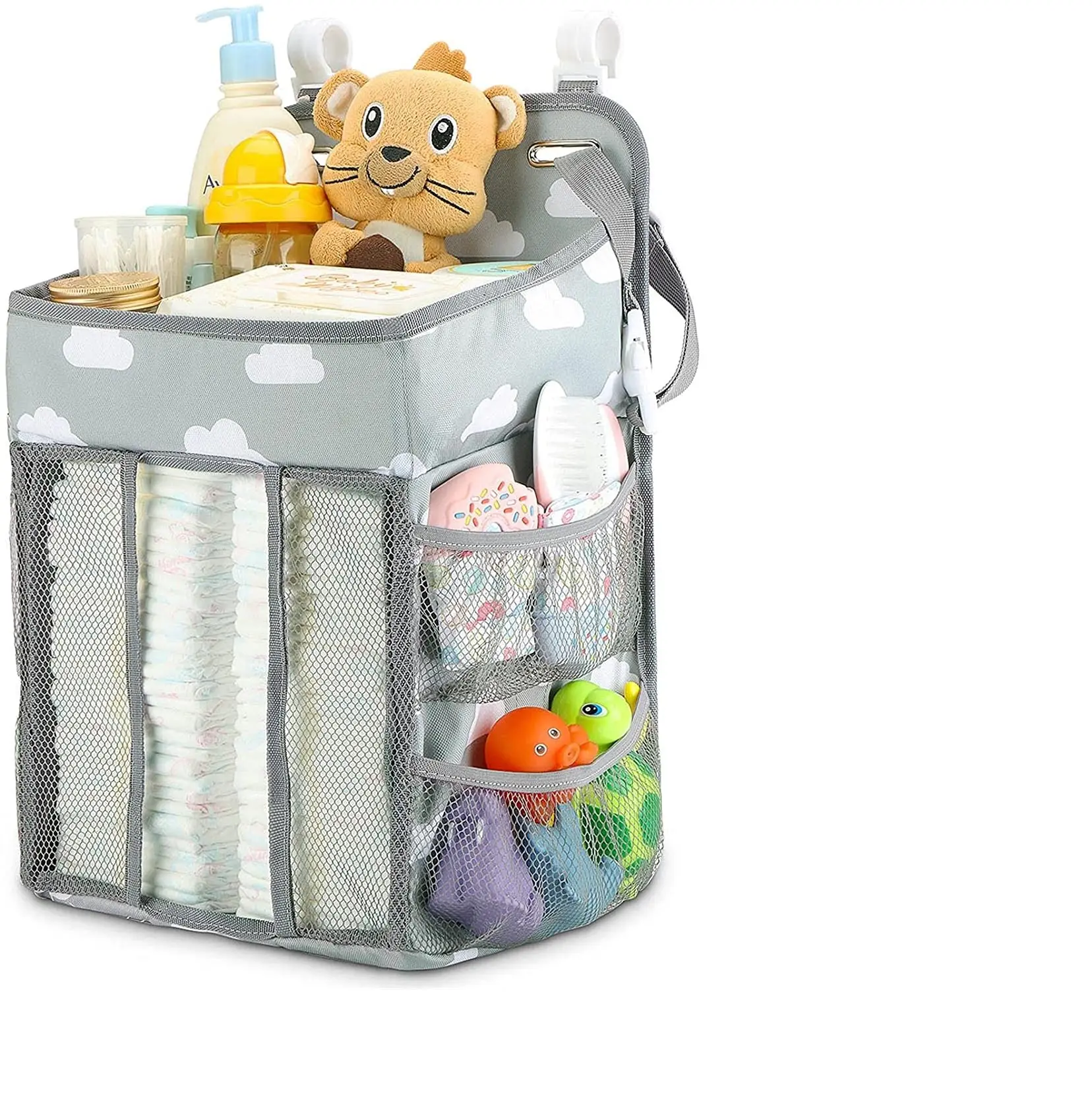 Özelleştirilmiş değişen masa bebek bezi organizatör bebek bezi istifleyici değişen masa Cribs için Playard bebek Essentials depolama