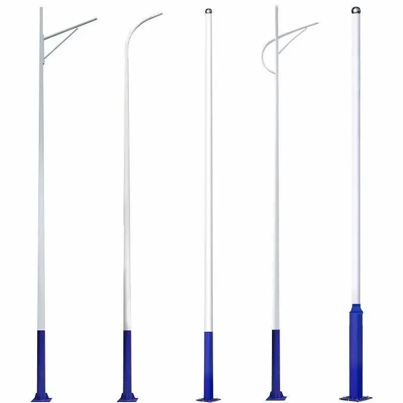 Postes de luz de calle de aluminio galvanizado en caliente, de fábrica, 3m, 6m, 8m, 12m