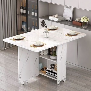 Recién llegado, juego de mesa de comedor multifuncional, muebles de comedor plegables con ruedas, armario de almacenamiento para Cocina - Product Image 4