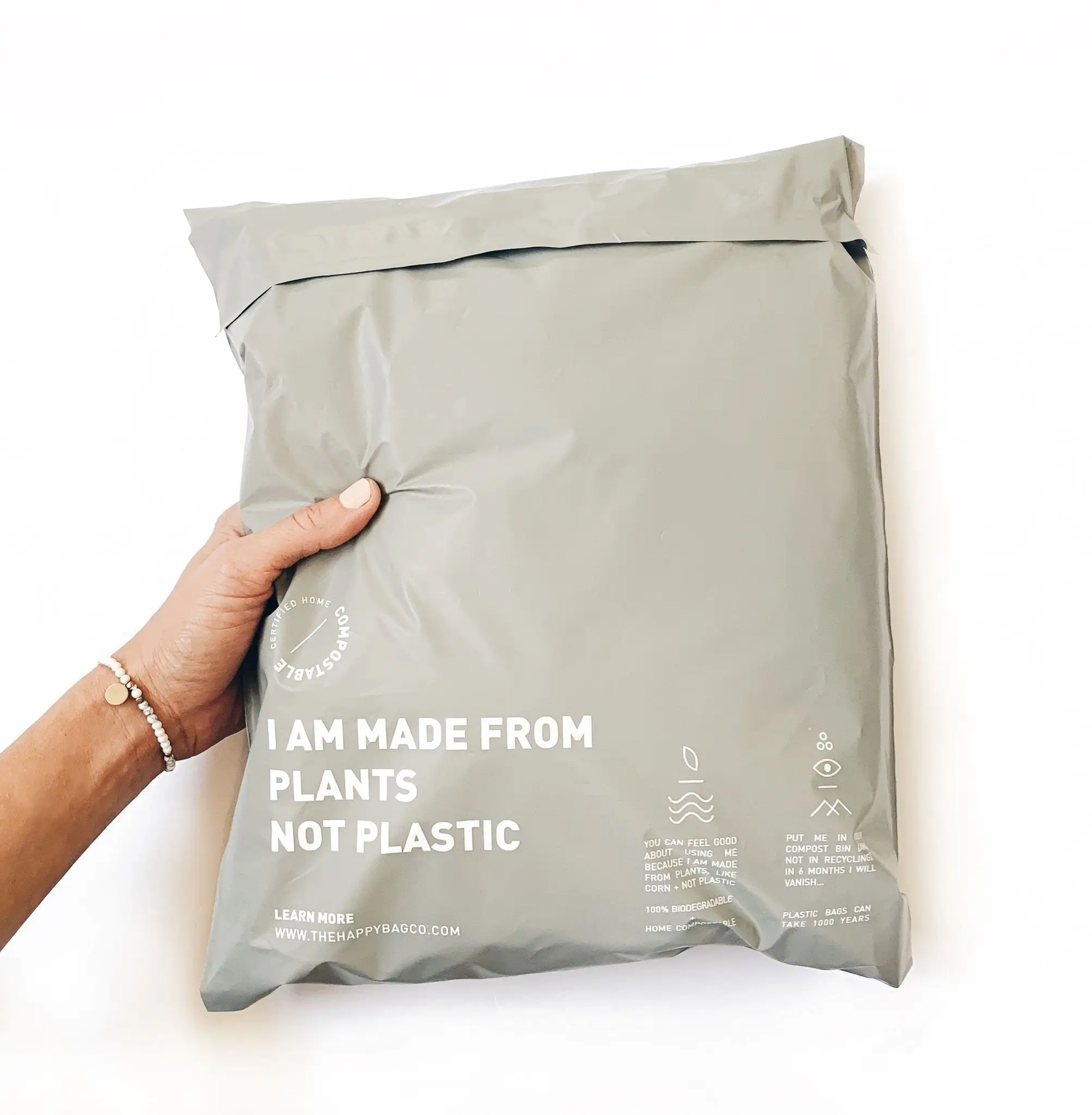 Grand courrier compostable recyclable de haute qualité Offre Spéciale noir écologique poly mail sac postale compostable