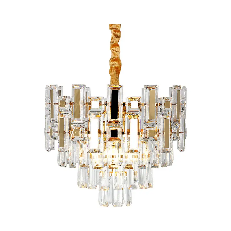 Hot Sale Modern style Iron Base Material and E14 LED Source Crystal chandelier Lamp (2075-D600)