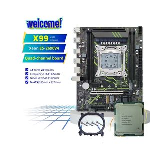 PANDL masaüstü bilgisayar oyun anakart kiti Intel Xeon E5 2690 V4 Combo 2680v4 NVMe M2 WiFi6 SATA3.0 DDR4 Ram Matx X99 anakart - Product Image 1