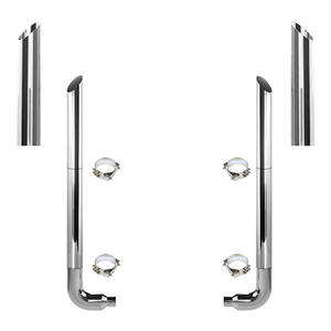 Custom 7" SS Polished Chrome Miter Stacks Exhaust Kit for Freightliner Classic