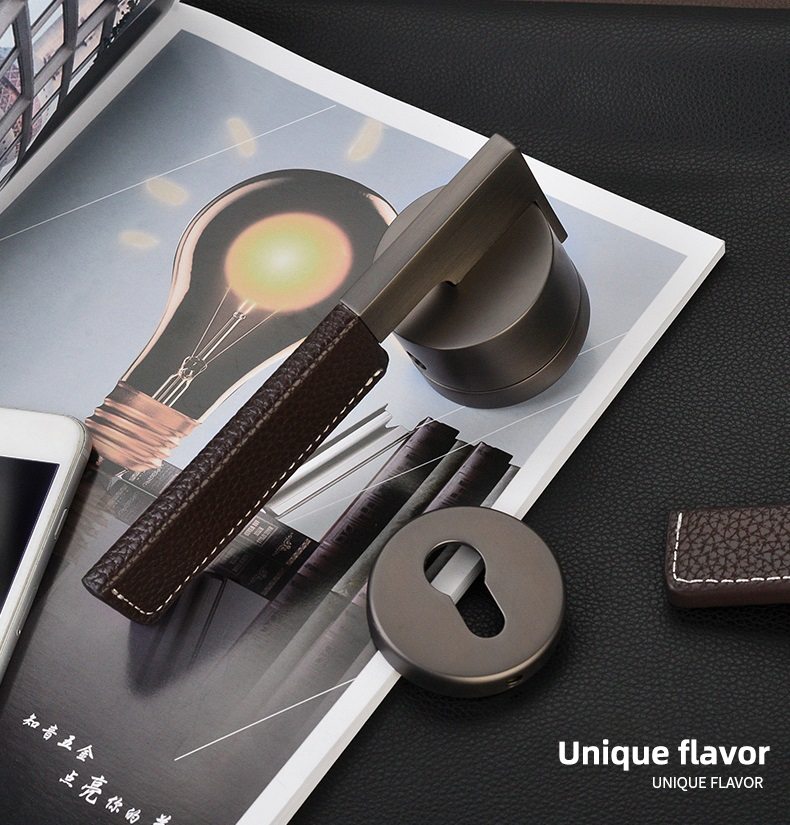 Factory Wholesale Hotel Lever Door Handle On Pearl Grey Pice Shape  Door Lock Set