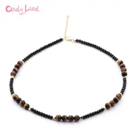 CL Daily Wear Recommend 40CM Tiger Eye Black Spinel Natural Crystal Necklace