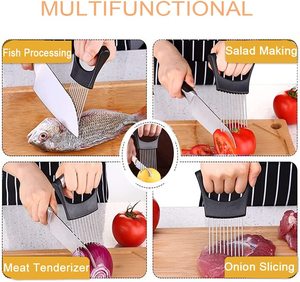 Paslanmaz çelik soğan dilimleyici tutucu mutfak sebze soğan kesici dilimleme ve depolama avokado limon patates domates - Product Image 4