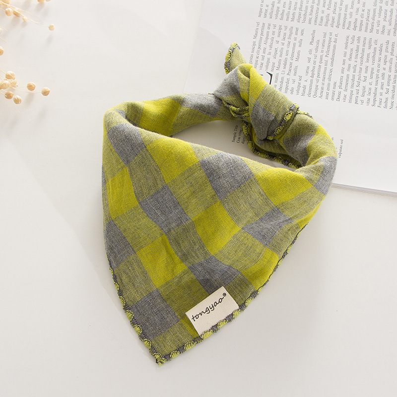 Grand plaid gris jaune