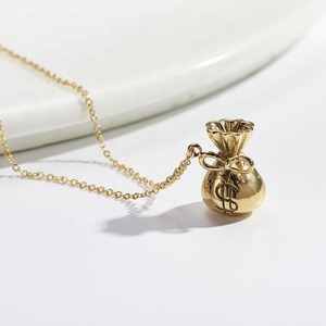 Wholesale Fashion Hot Sale Porsonalized <strong>U</strong>.<strong>S</strong>. Purse 18k Gold Plated Filled Purse Shape Pendant Necklace - Product Image 2