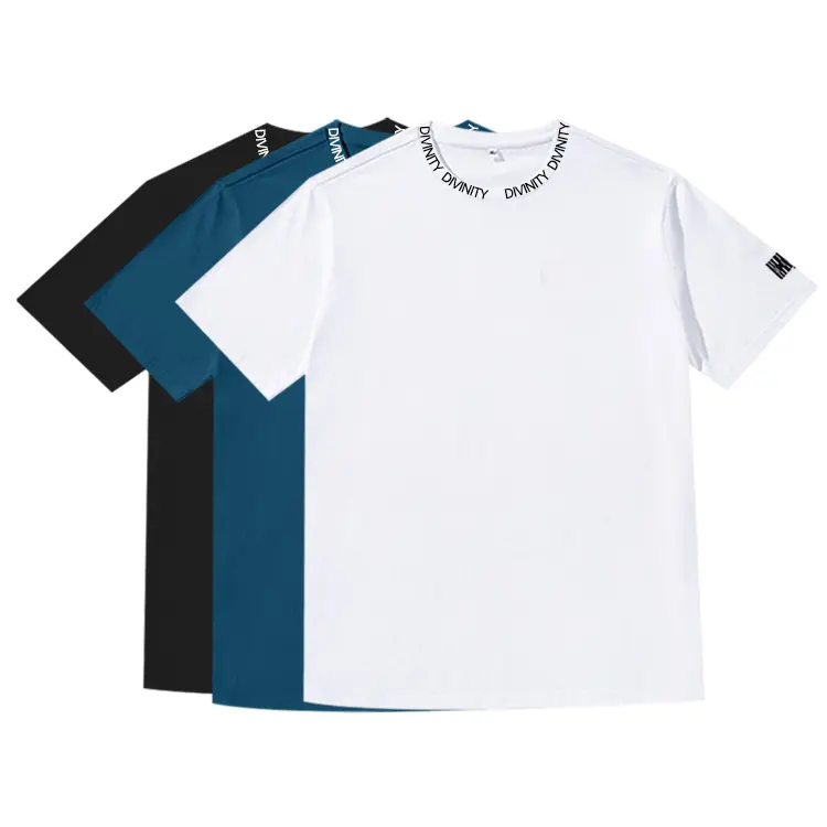Kaus Pria Ukuran Besar Kustom Mode Kaus Cetak Logo Merek Kerah