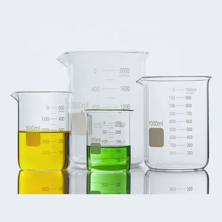 ห้องปฏิบัติการเครื่องแก้ว50มิลลิลิตรถึง20000มิลลิลิตรควอตซ์วัด Beakers