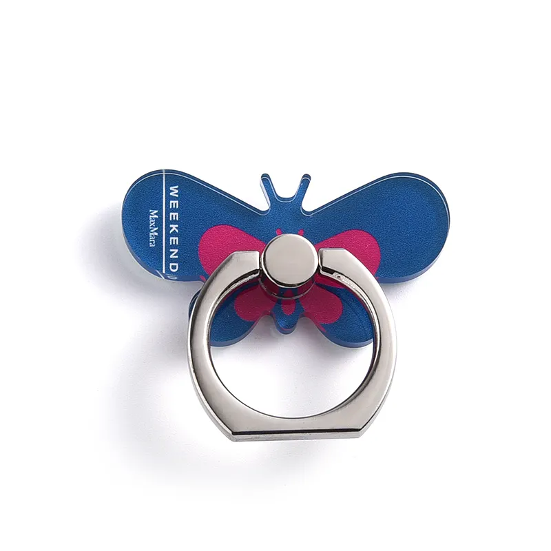 Regalo di Souvenir di moda all'ingrosso acrilico bella forma di farfalla supporto per anello di rotazione di 360 gradi