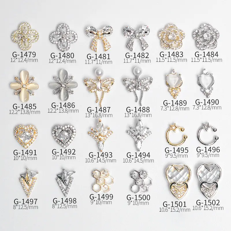 3D amour fleur Zircon cristaux métal alliage strass bijoux Nail Art décorations ongles accessoires breloques fournitures
