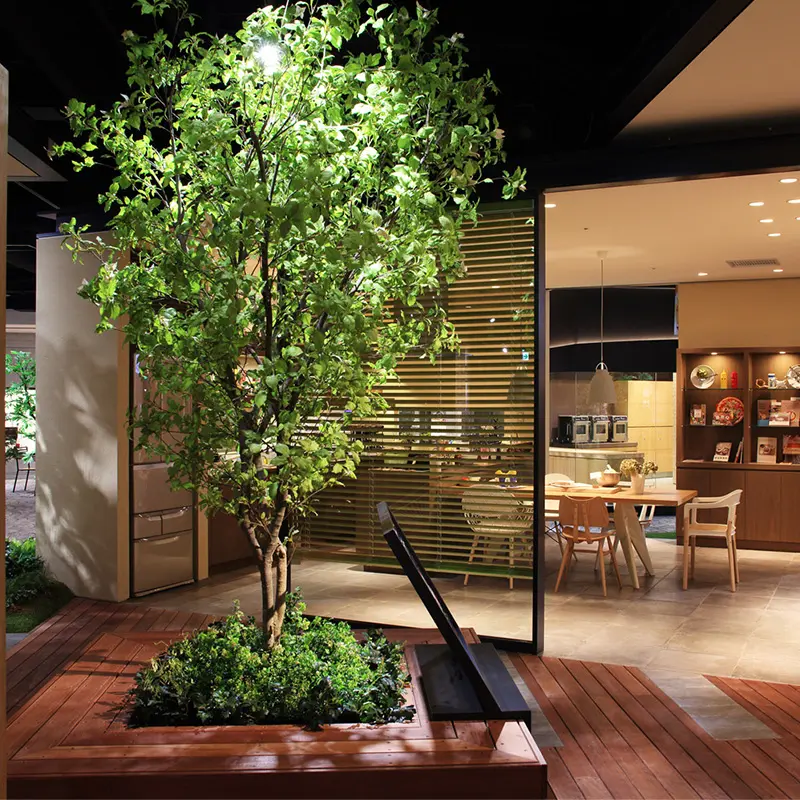 Toptan modern ev dekorasyonu ağacı yapay ficus İpek ağacı yeşil bitki dekor