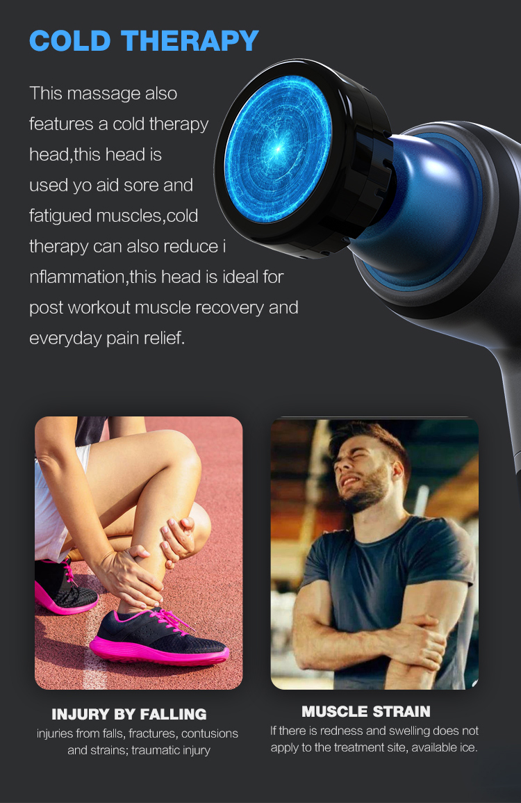 Custom 2600mAh 16MM Amplitude Cold Heated Cryotherapy Athletes Recovery Therapy Deep Tissue Fascia Muscle Massage Gun
