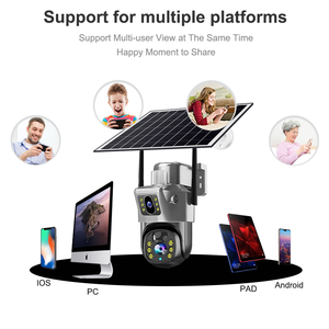 V380 Pro WifiデュアルレンズPTZカメラ4.0MP双方向カメラワイヤレスWIFIソーラーカメラ