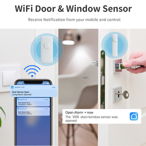 Sensor de ventana magnético inteligente con Wifi, Sensor de contacto de seguridad para el hogar, compatible con aplicación Tuya, Monitor móvil - Product Image 5