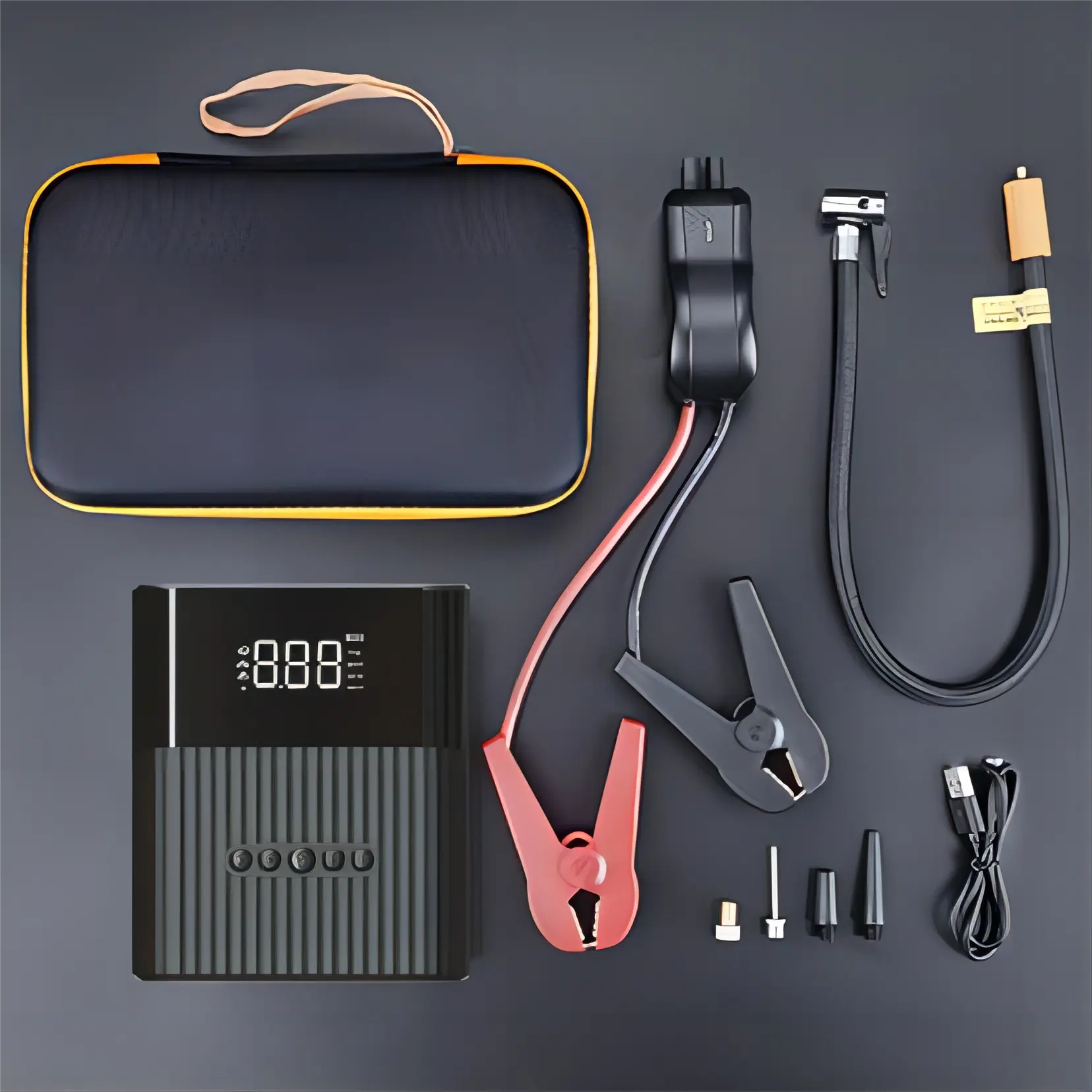 Avviatore di emergenza portatile ricaricabile con Mini pompa ad aria elettrica Booster batteria integrato per bici da moto per auto