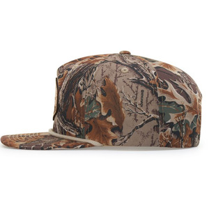 Richardson 256 Camo Snapback Flat Brim Rope Baseball Cap Custom <strong>With</strong> Embroidered Logo and Drawstring Leather <strong>Patch</strong> Rubber Logo - Product Image 4