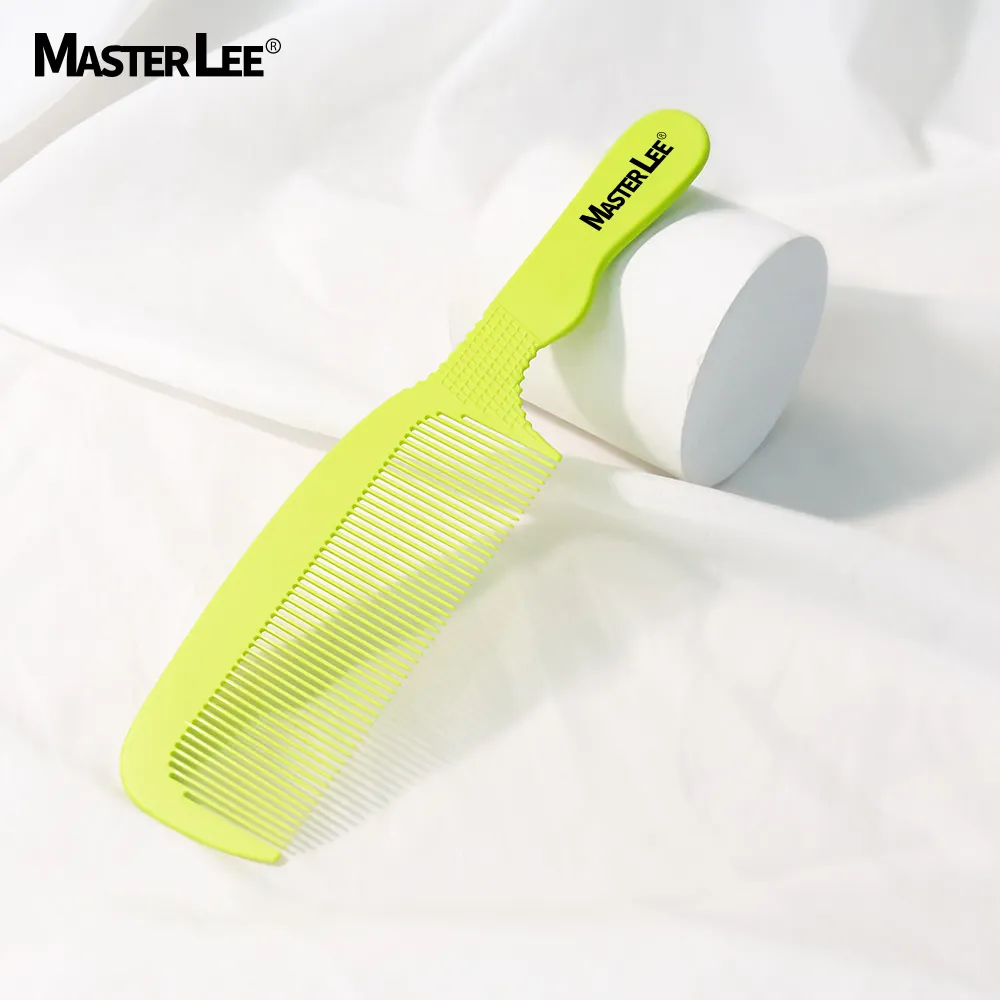 Masterlee 전체 판매 개인 라벨 ABS 합금 형광 녹색 정전기 방지 내열 헤어 커팅 빗