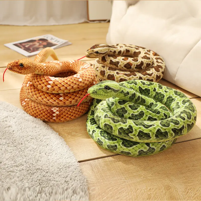 Ali-boba Offre Spéciale créatif réaliste serpent jouets en peluche Simulation Safari animaux grand serpent jouets en peluche