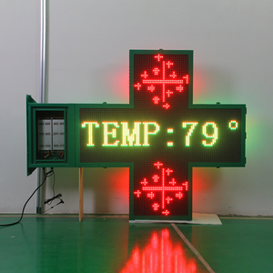 Logotipo de Cruz de farmacia LED personalizado P10 Pantalla de dos colores roja y verde para exteriores Pantalla LED de instalación fija de farmacia impermeable - Product Image 6