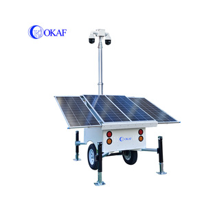 Telecamera per rimorchio di sicurezza Mobile telescopica a energia solare con sistema di sorveglianza esterna per esterni e torre di rilevamento della zona rossa - Product Image 4