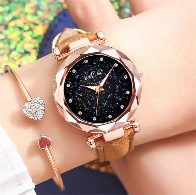 WJ-9378 Chinese Cheap Wholesale Factory Red Quartz Watches Leather Ladies Quartz Watch