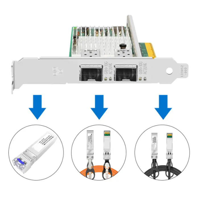 10Gb PCI-E כרטיס רשת NIC תואם כפולה RJ45 נחושת יציאת PCI-E X8, 10G PCI Express LAN מתאם NIC Usb Rj45 יציאת רשת