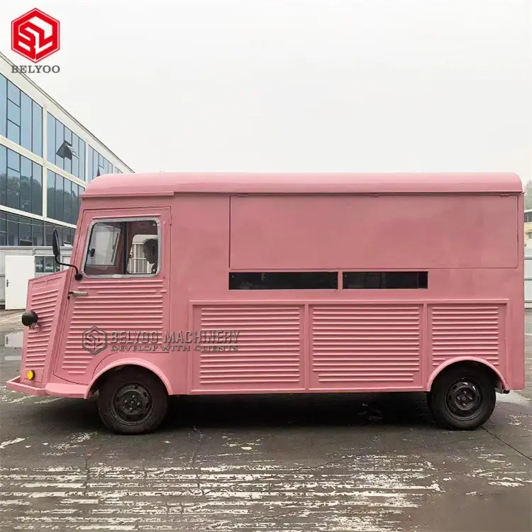 USA Street Pizza Cart Retro Van Eis wagen Food Truck mit voller Küche Hot Dog Van Drink Kiosk