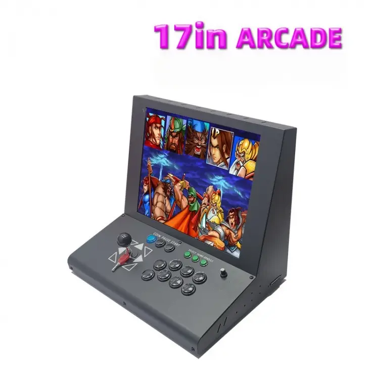 Mini máquina de jogos de arcade de mesa com barra de tela, empurrador de moedas, casa 97, máquina de jogo retro, rocker de combate, 17 polegadas