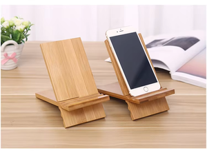 Penyangga Ponsel Kayu dengan Desain Baru Terbuat dari Bambu, Dapat Disesuaikan dan Dilengkapi Rak Penyimpanan, Cocok untuk iPad, Ponsel, dan Tablet - Product Image 3