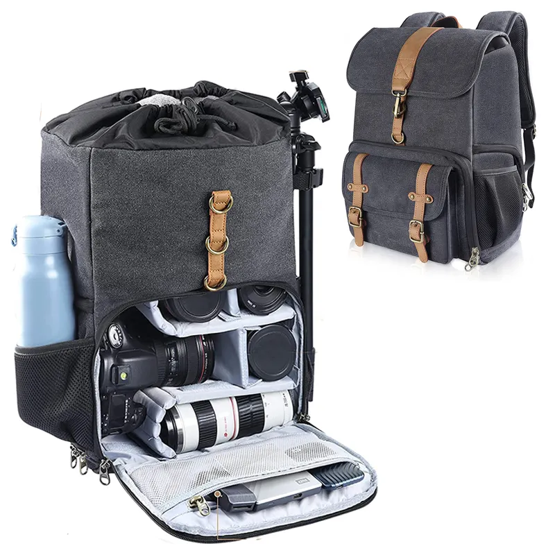 नवीनतम कैमरा और लेंस बैग बैग यात्रा कैनवास फोटोग्राफरों के लिए dslr बैग बैग लंबी पैदल यात्रा डेरा डाले हुए