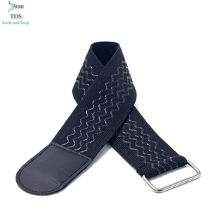 Factory <strong>customized</strong> logo 1.5'' black high stretch <strong>hook</strong> and <strong>loop</strong> anti-slip cinch <strong>strap</strong> - Product Image 2