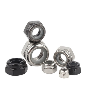 Bán Buôn Nickel Mạ Hex Khóa Nut Kẽm Mạ Màu Đen Sắt Nylon Tự Khóa Nut Cho An Toàn Buộc Các Loại Hạt - Product Image 1