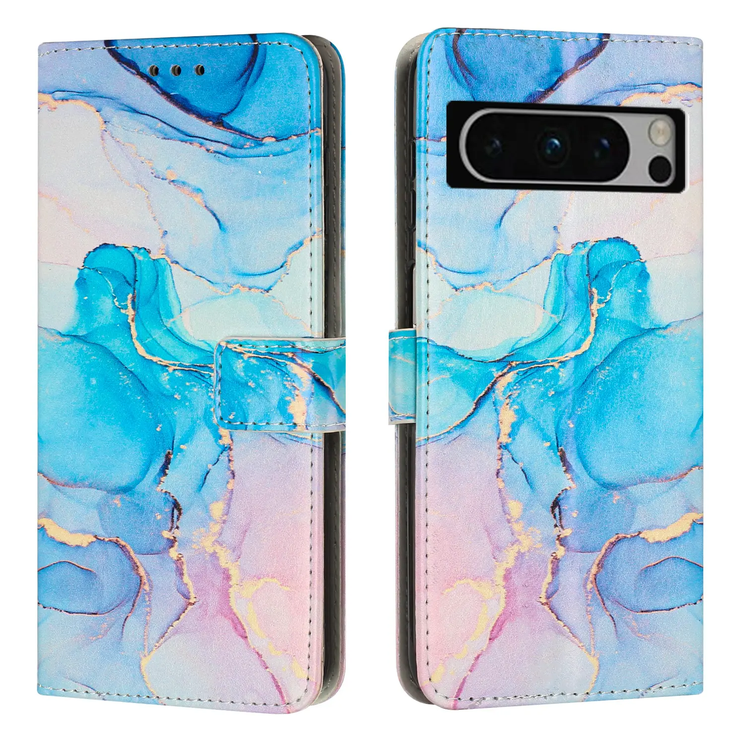 IPhone 14 Pro Max Marble Phone Case Book Case with Card SlotsカスタマイズされたMarble Designed Hand Strap Case for iPhone 14