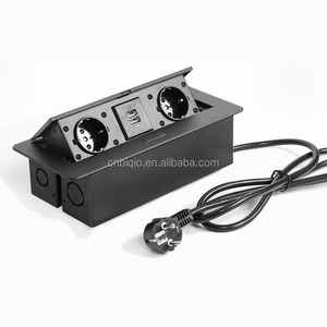 Caja de enchufe de salida emergente de mesa con 2 potencias 2 USB Mesa de conferencia de oficina Caja de enchufe de escritorio integrada - Product Image 2