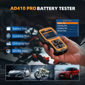 ANCEL AD410 PRO kod okuyucu & pil Test cihazı 2 In 1 OBD2 araba teşhis araçları marş araba ve motosiklet için şarj testi - Product Image 4