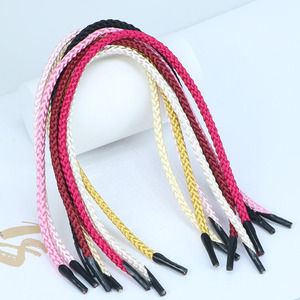 Cordón de macramé de poliéster redondo elástico personalizado de 1,5mm, moldeado por inyección con cordón y cabeza de cuerda para bolsos, zapatos y prendas de vestir - Product Image 4