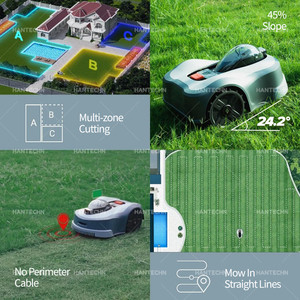 Robot cortacésped Hantechn para uso doméstico, se carga automáticamente, evita la lluvia, Robot cortacésped inteligente con control remoto - Product Image 4