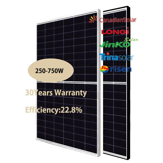 TUV ISO Certificated Half Cell Cut Solar Module Jinko/Trina/Risen/Longi/Canadian 250W 350W 450W 550W 650W 750W Mono Solar Panels