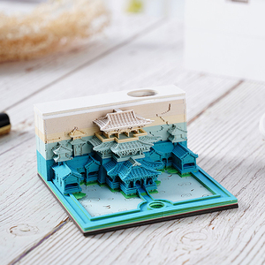Heavenly Palace 3D Stereoscopic Notebook Ancient Style Architecture Creative Paper Sculpture Model Creative <strong>Sticky</strong> <strong>Notes</strong> - Product Image 3