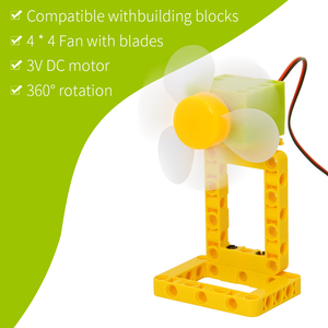 360 Grad Drehbarer 3V DC Motorantrieb DIY für Arduino für Microbit 4*4 programmierbarer Bauklötze-Lüfter mit Klingen