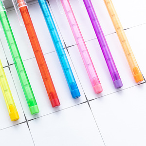 Toptan plastik gövde 9 İpuçları saydam çok noktalı itme eğlenceli HB kalemler yenilik kırtasiye hediyeler mermi istiflenebilir kalem - Product Image 4