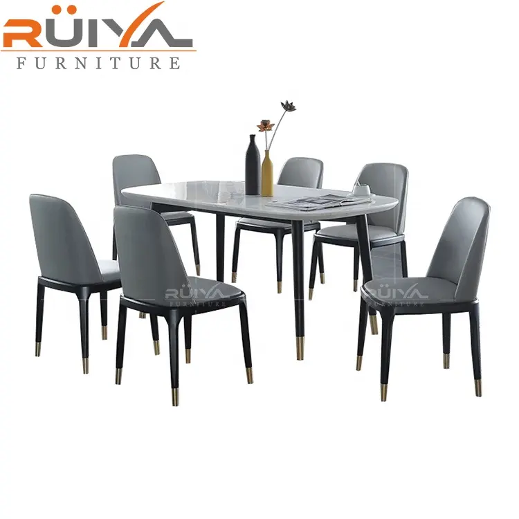 Conjunto de mobiliário da sala de jantar, estilo contemporâneo da tabela de jantar com 6 cadeiras