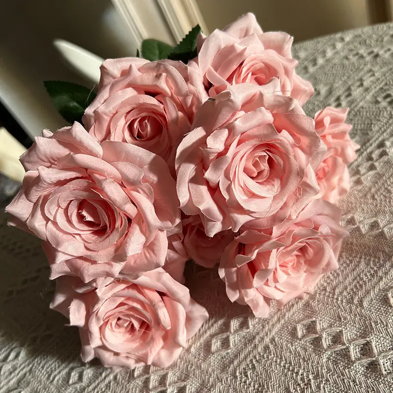 Vente directe d'usine soie pivoine Rose rose faux Bouquet 7 grosses têtes fausses fleurs maison mariage décoration intérieur