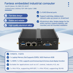 Fanless Dual LAN IOT Industrial <strong>Computer</strong> N2840 J1900 Ubuntu Linux Mini PC with 2*LAN RS232 RS485 2* H-DMI GPIO LVDS TPM SIM Slot - Product Image 2