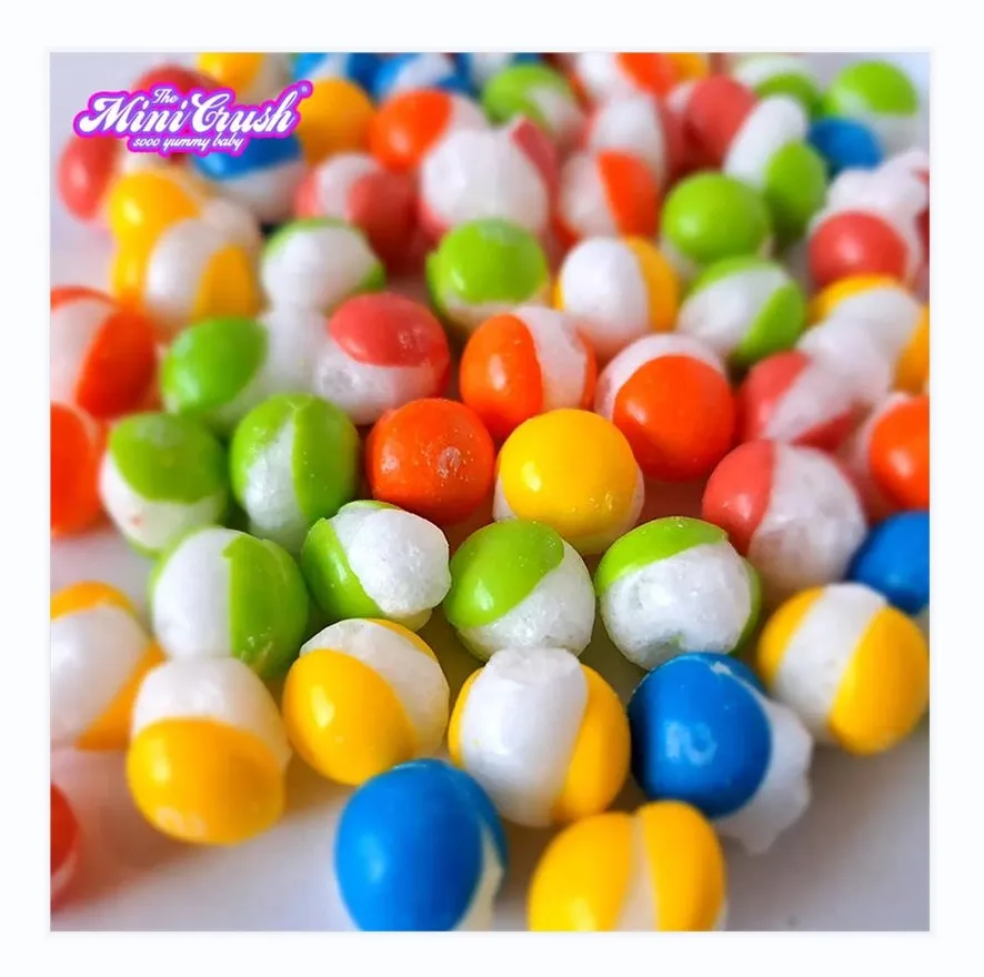 Chinese candy supplier manufacturers Wholesale freeze dry fruity jelly bean sweet snacks custom freeze dried Rainbow gummy Candy